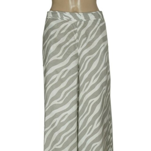 Anannasa Printed Fringes Wide Leg Zebra Palazzo Pajama Pants New L - Picture 2 of 5